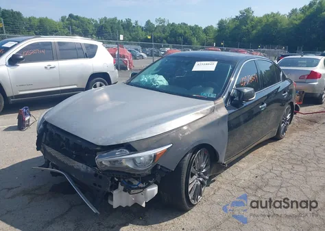 2016 Infiniti Q50 3.0T Red Sport 400 из США, поврежденный, VIN JN1FV7AR2GM450997